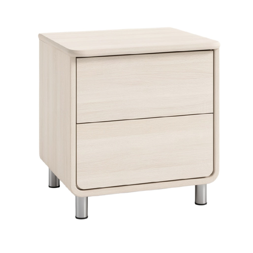 Modern Minimalist Nightstand with Two Drawers